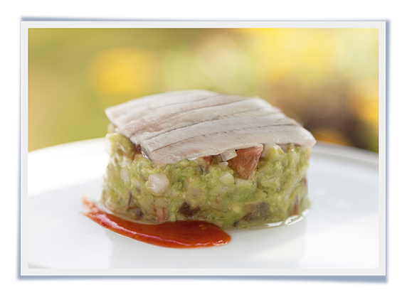 Guacamole with White Anchovies